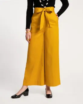 Zoey Belted Cotton Pant Mustard